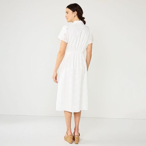 DRAPER JAMES RSVP Midi Shirt Dress floral eyelet size 3X NWT - Picture 2 of 11